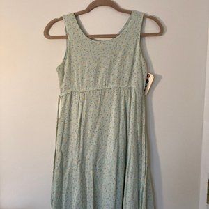 Talbots Green Floral Midi Dress | Size 14P